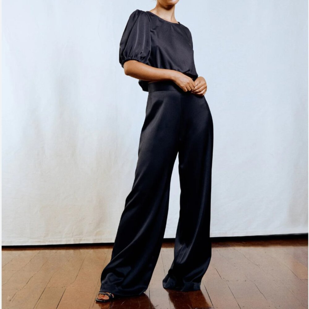 Ruby Satin Wide Leg Pants